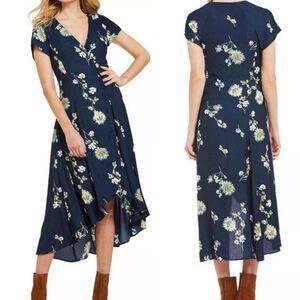 Free People Navy Floral Midi Dress